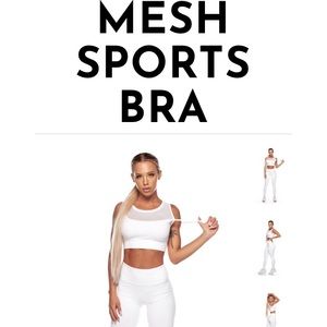 Saski Collection white SMALL mesh white sports bra